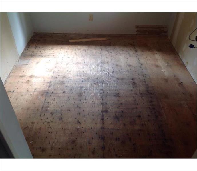 Post mitigation service on a water damaged floor