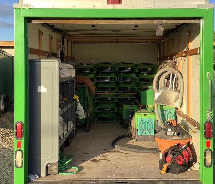 SERVPRO vehicle with equipment